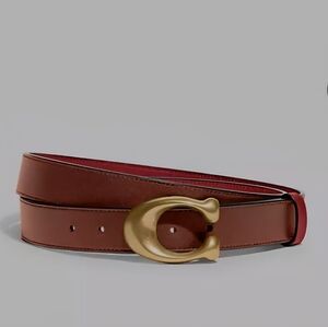 Coach Leather SCULPTURE Reversible Belt One Size Coach